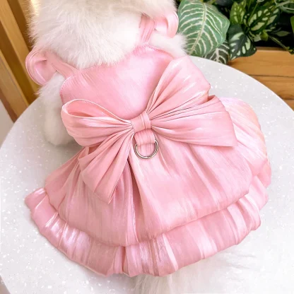 Shiny Princess Pet Dress with Big Bow Decor - Image 6