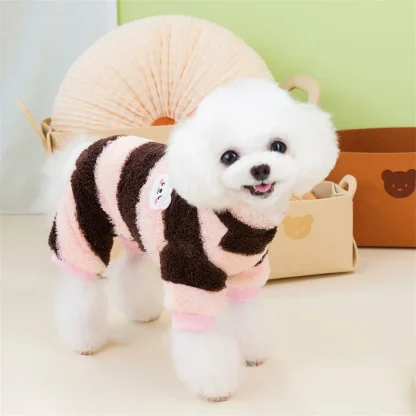 Warm Fleece Jumpsuit with Printed Stripes - Image 6