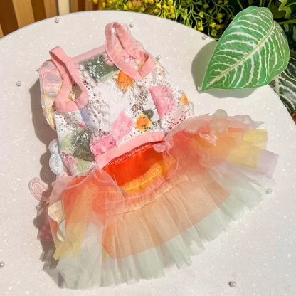 Fancy Pet Dress with Decorative Butterfly - Image 3