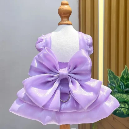 Shiny Princess Pet Dress with Big Bow Decor - Image 10