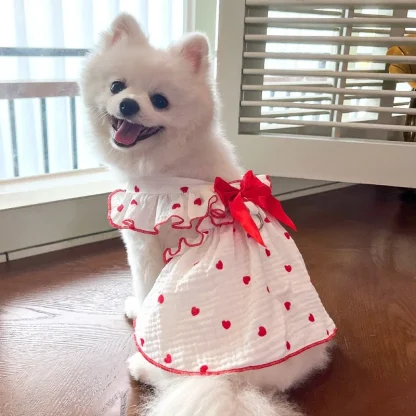 Polka Dot Breathable Dress with Bow - Image 8