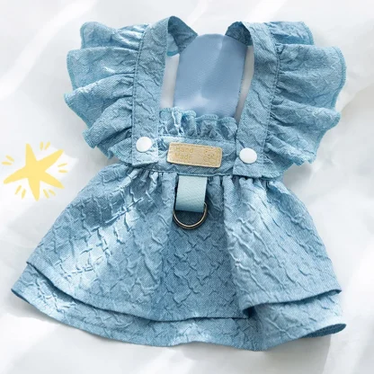 Cute Ruffle Denim Dresse for Pets - Image 2