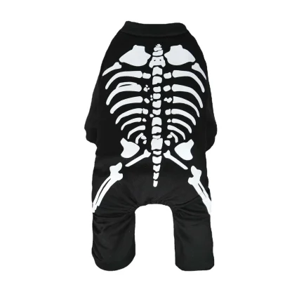 Halloween Black Clothes with Skeleton Print
