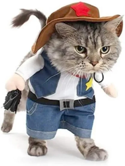 Funny Pet Cowboy Outfit with Hat - Image 2