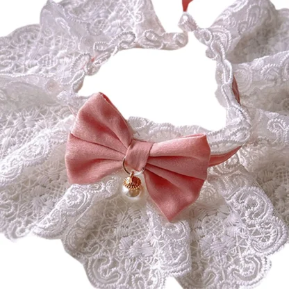 Elegant Lace Bib with Bow Decor - Image 2
