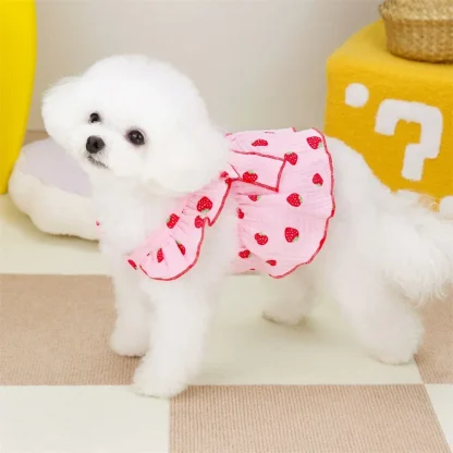 Bow Dress with Strawberry Pattern - Image 10