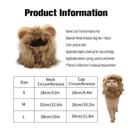 Funny Lion Faux Fur Headpiece for Pets - Image 15