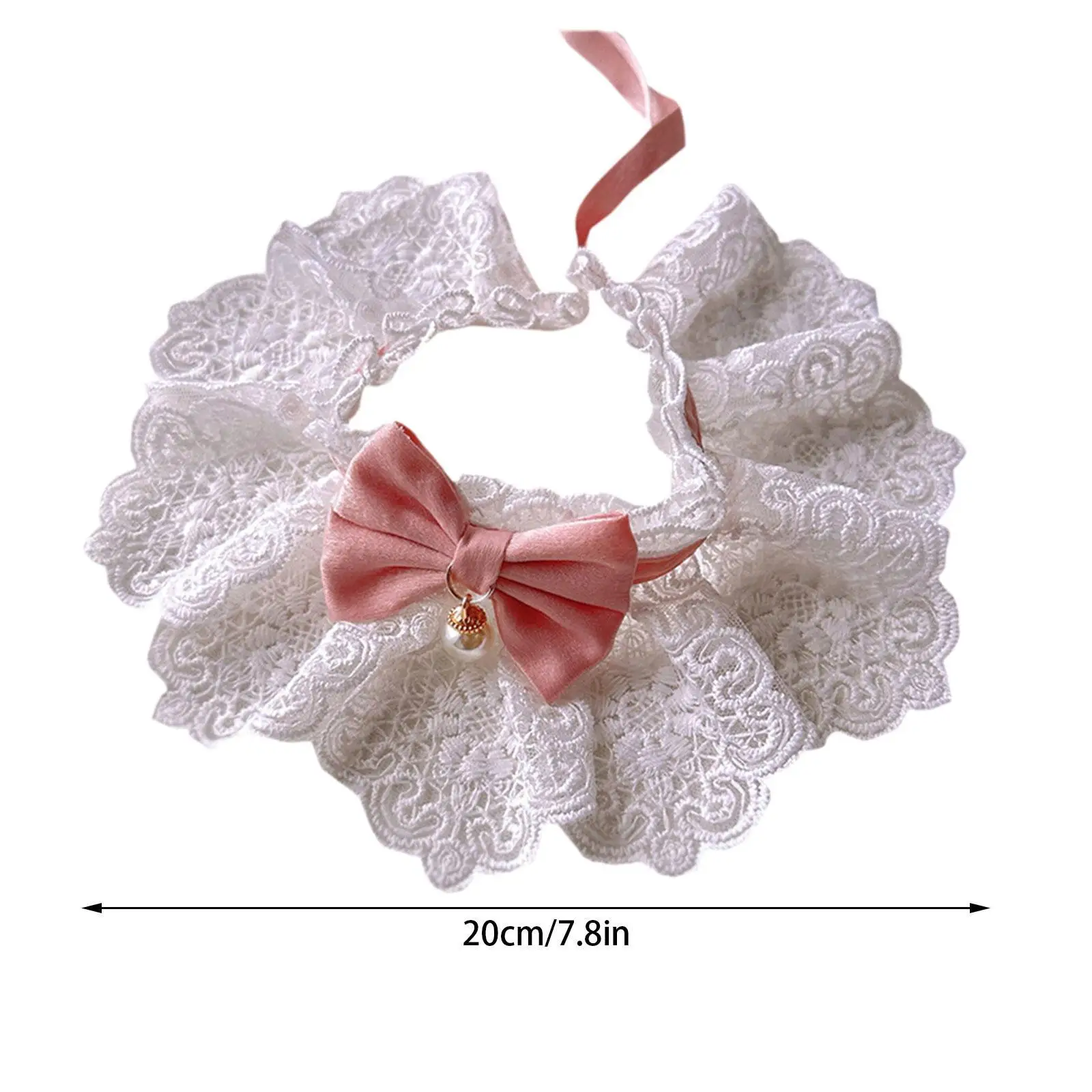 Adjustable Pet Cats Collar Puppy Bib Cat Party Scarf Holiday Dress up Holiday Neckwear Kitten Lace Collar for Walking Outdoor