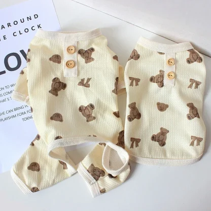 Casual Pet Clothes with Printed Bears