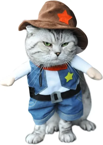 Funny Pet Cowboy Outfit with Hat - Image 10