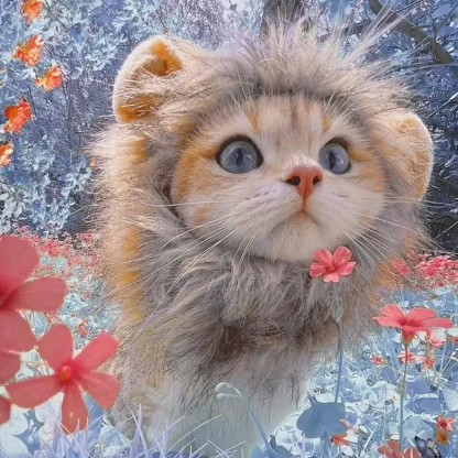 Funny Lion Wig with Ears for Pets - Image 6