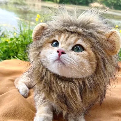 Funny Lion Faux Fur Headpiece for Pets - Image 14