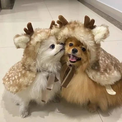 Cute Elk Cloak Pet Custome with Antler - Image 7