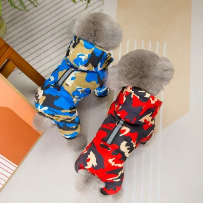 Camo Print Pet Jumpsuit with Hood - Image 8