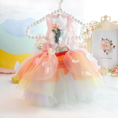 Colorful Dress with Butterfly Wing Design - Image 4