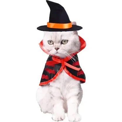 Cloak for Pets with Halloween Pumpkin Print