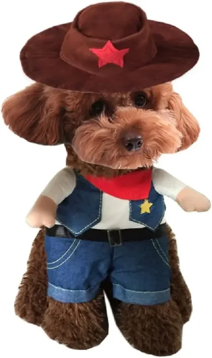 Funny Pet Cowboy Outfit with Hat - Image 11
