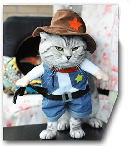 Funny Pet Cowboy Outfit with Hat - Image 4