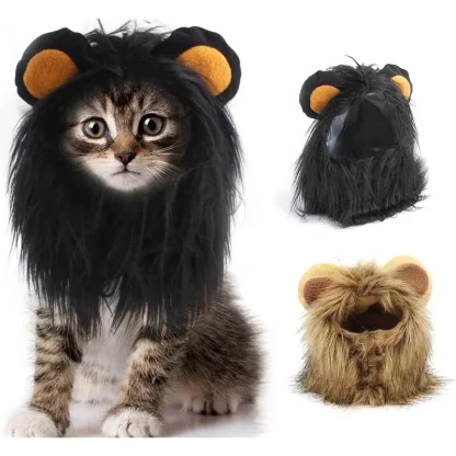 Funny Lion Faux Fur Headpiece for Pets - Image 2