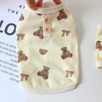 Casual Pet Clothes with Printed Bears - Image 5