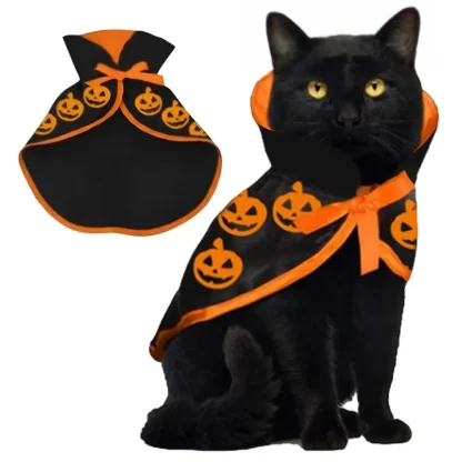 Cloak for Pets with Halloween Pumpkin Print - Image 5