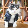 Black Faux Leather Jacket for Pets