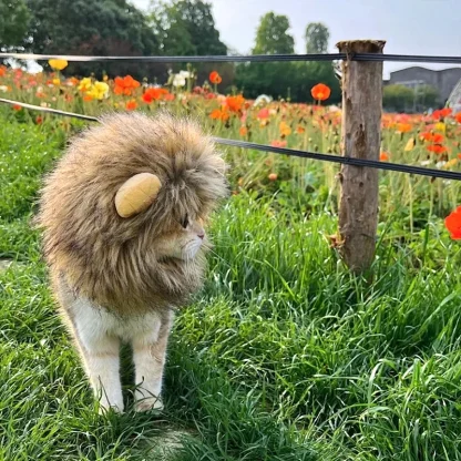 Funny Lion Faux Fur Headpiece for Pets - Image 8