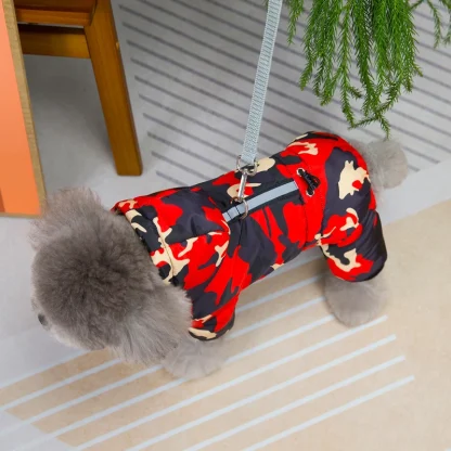 Camo Print Pet Jumpsuit with Hood - Image 3