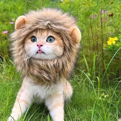 Funny Lion Faux Fur Headpiece for Pets - Image 7