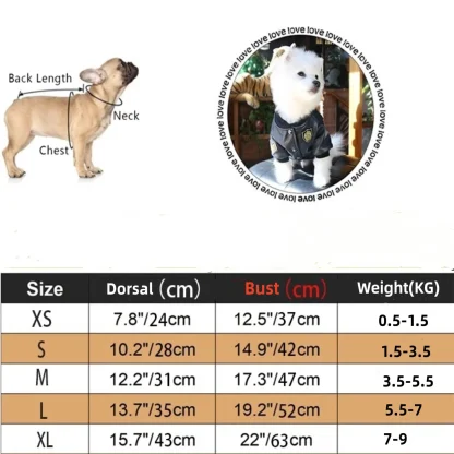 Black Faux Leather Jacket for Pets - Image 9