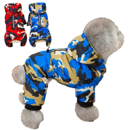 Camo Print Pet Jumpsuit with Hood - Image 12