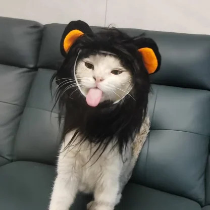 Funny Lion Faux Fur Headpiece for Pets
