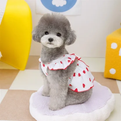 Bow Dress with Strawberry Pattern - Image 9