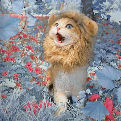 Funny Lion Wig with Ears for Pets - Image 9