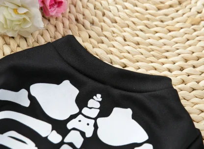 Black Pet Jumpsuit with Skeleton Print - Image 5