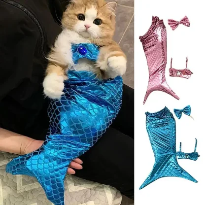 Shiny Mermaid Tail Pet Costume - Image 6