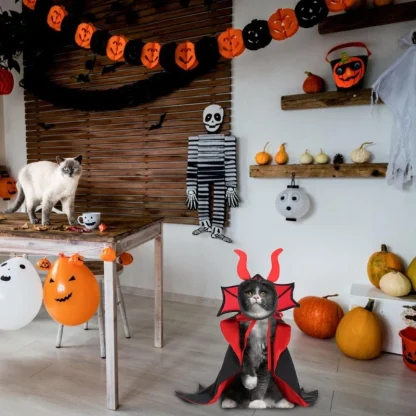Spooky Pet Vampire Cloak for Halloween - Image 6