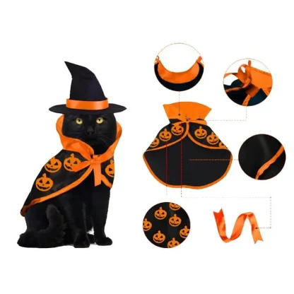 Cloak for Pets with Halloween Pumpkin Print - Image 4