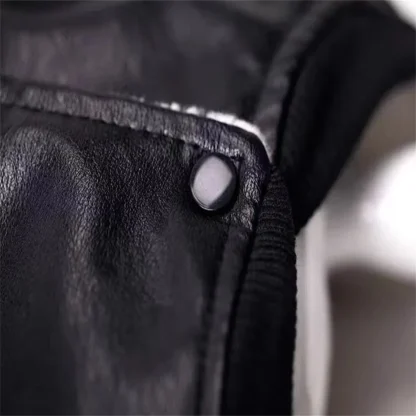 Black Faux Leather Jacket for Pets - Image 8