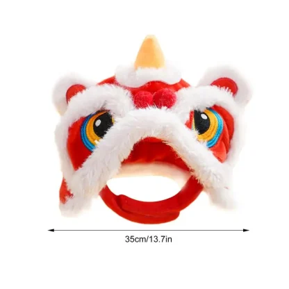 Plush Headwear with Dragon Head Design - Image 11